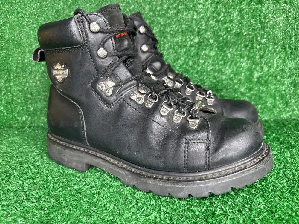Harley Davidson Dipstick Boots Mens 9.5 Black Leather Motorcycle D91610